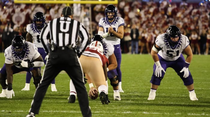 Josh Hoover calls for the snap against Iowa State.